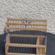 Cage à oiseau vintage en métal et bois