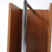 Mid-century modern magazine rack, teak and chrome, 1960s