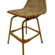 Suite of six vintage bar stools in rattan design Rohe 1960