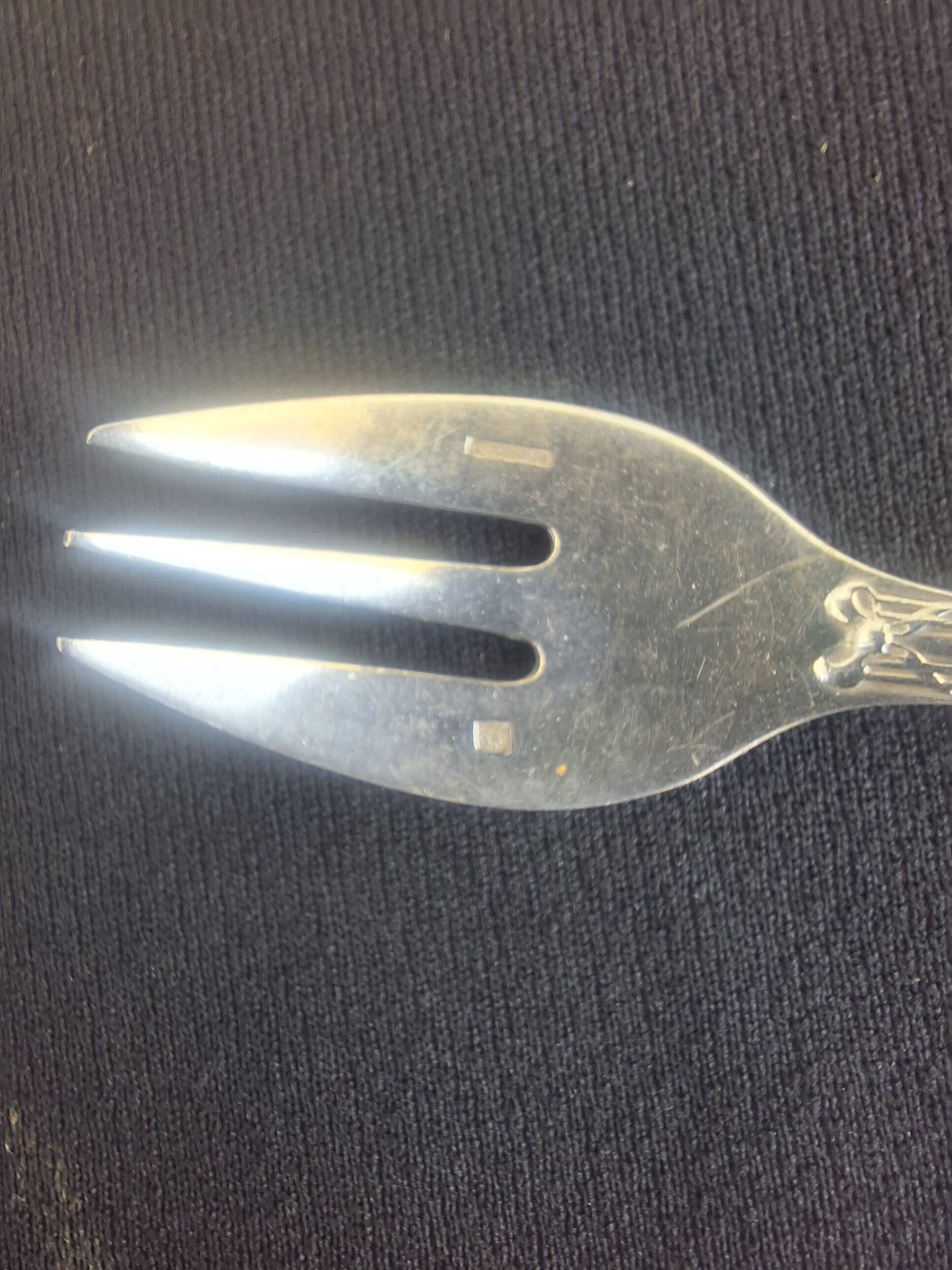 12 Christofle Dessert Forks Mle Crossed Ribbons Silver-Plated Metal