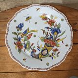 Very beautiful old plate decorated with Rouen, handmade by Geo Martel