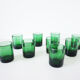Lot de 9 verres à eau en verre soufflé vert