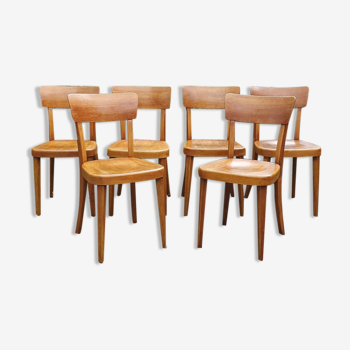 Set 6 chaises bistrot Horgen-Glarus Suisse années 60