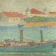 Tableau ancien, Marine, années 40
