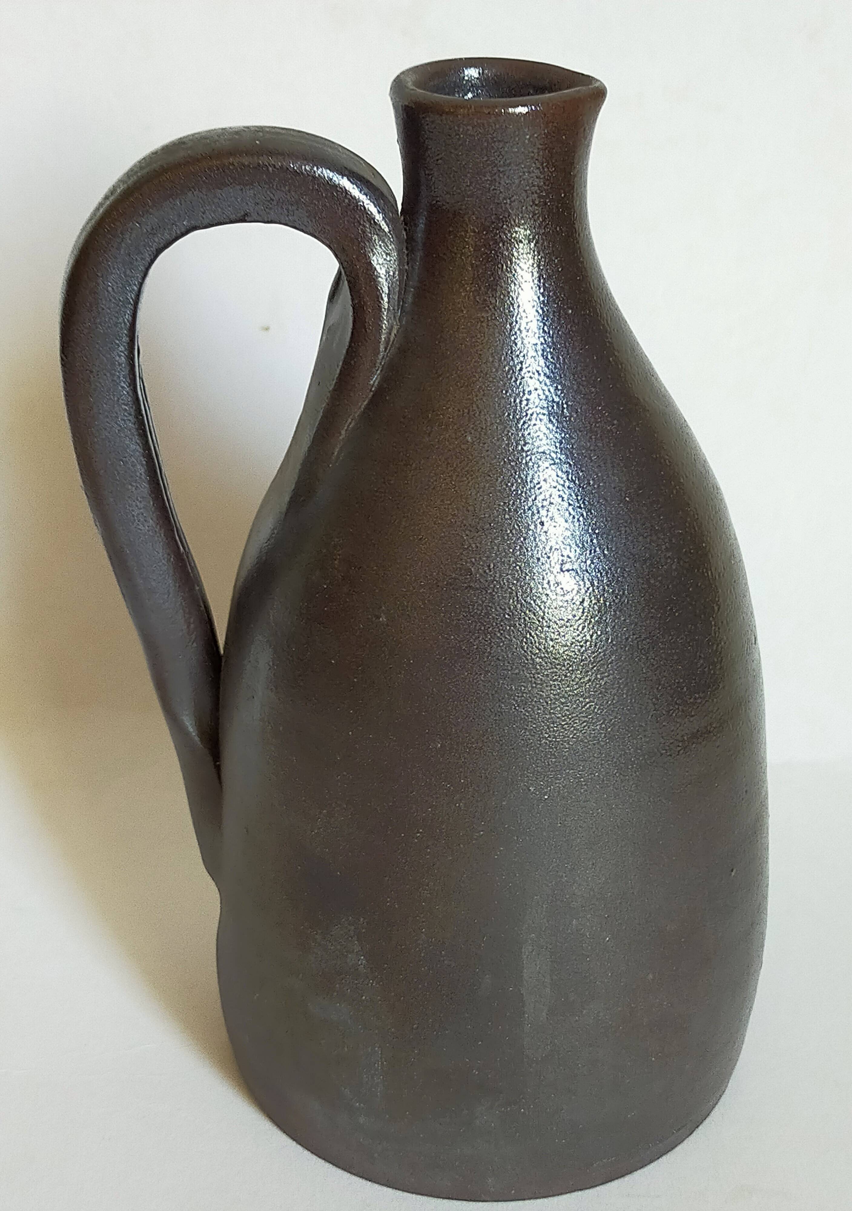 Duo of pottery by Jean Dubost in vintage Noron stoneware