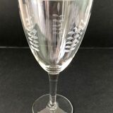Set of 8 crystal wine glasses engraved 1960