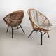 Set of 2 Rattan Bucket Loungechairs 1960s
