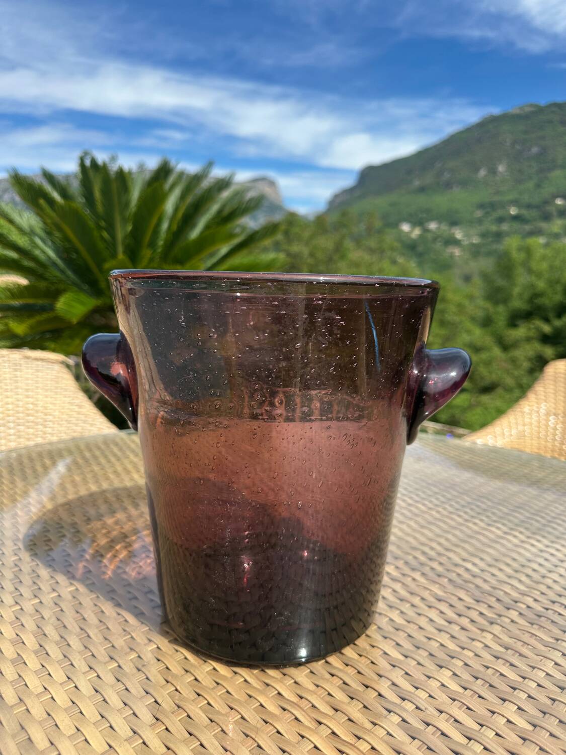 Seau à champagne en verre soufflé Verrerie de Biot