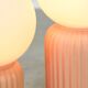 Vintage Italian Ceramic Table Lamps in Salmon Ceramic and Opaline, set of 2
