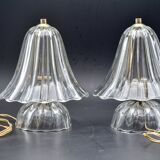Set of 2 Art Deco Murano glass Barovier e Toso table lamps, 1950