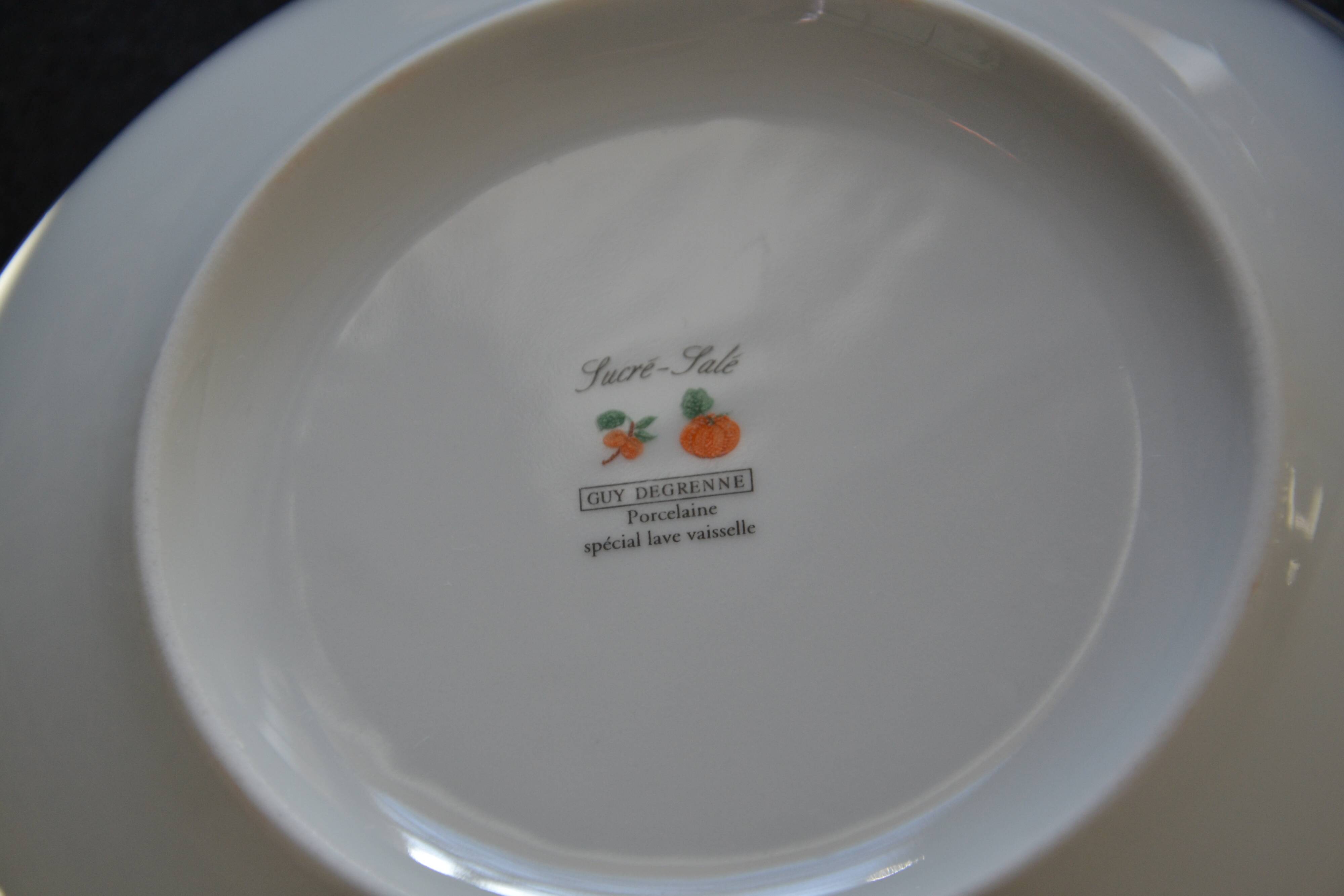 8 Guy Degrenne plates, “sweet and salty” model