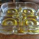 Dish with presentation compartments Walther kristallglass yellow