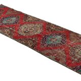 One-of-a-kind turkish handwoven vintage rug - rustic vintage charm 315x 96