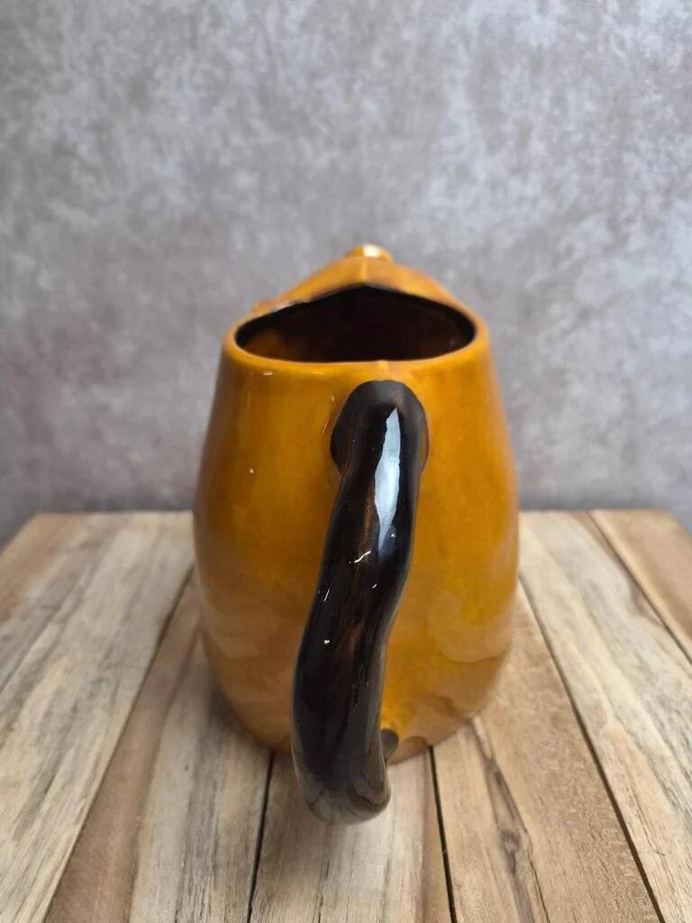 Zoomorphic pitcher Goret Poët-Laval – vintage slipware – pig