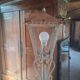 Metal garden lamp with cracked white paint - 1960s