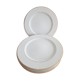Set of 6 flat plates in porcelain liserets or Guy Degrenne