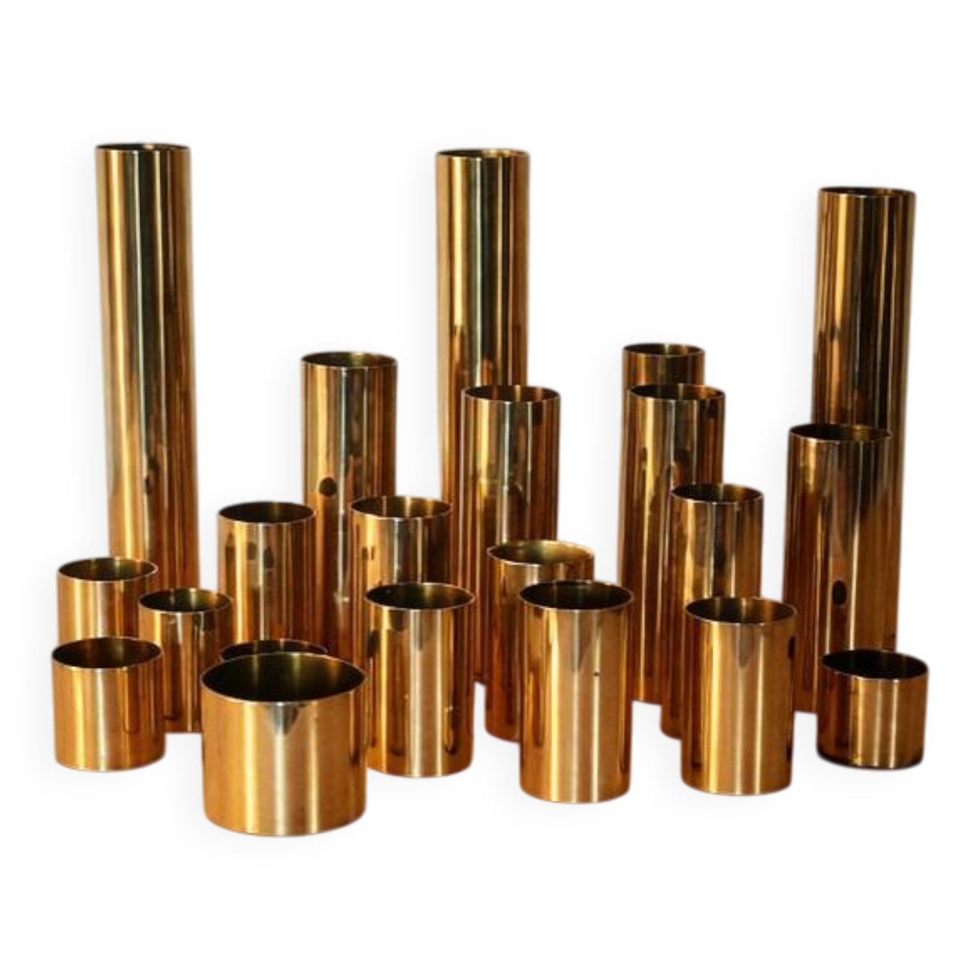Modular brass candle holders – Design Colseth, Norway, 1960s–70s