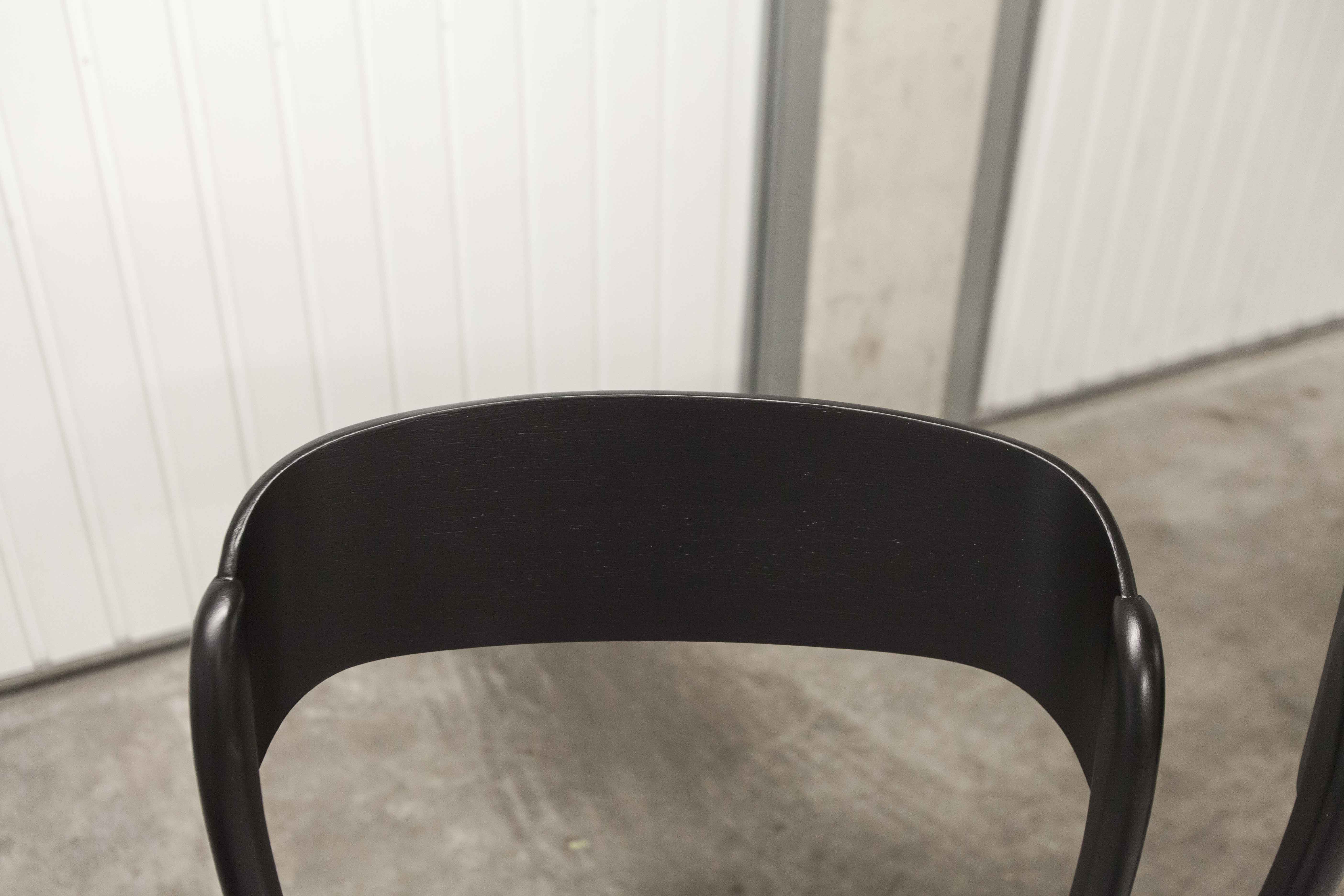 Lot of 4 Baumann chairs flat sled restored