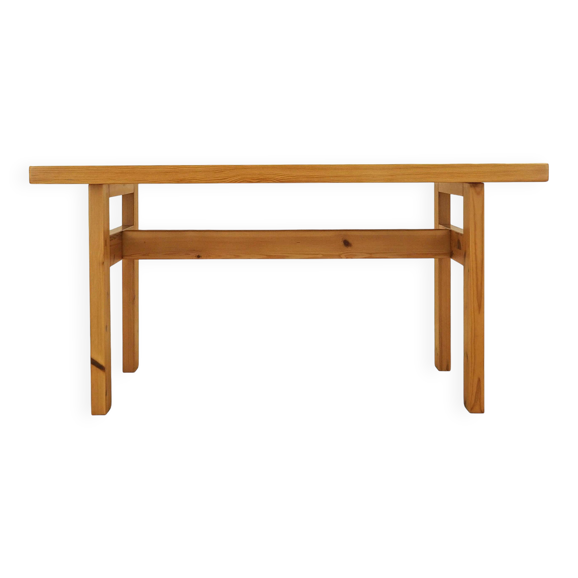 Solid pine dining table, Denmark, 1980s