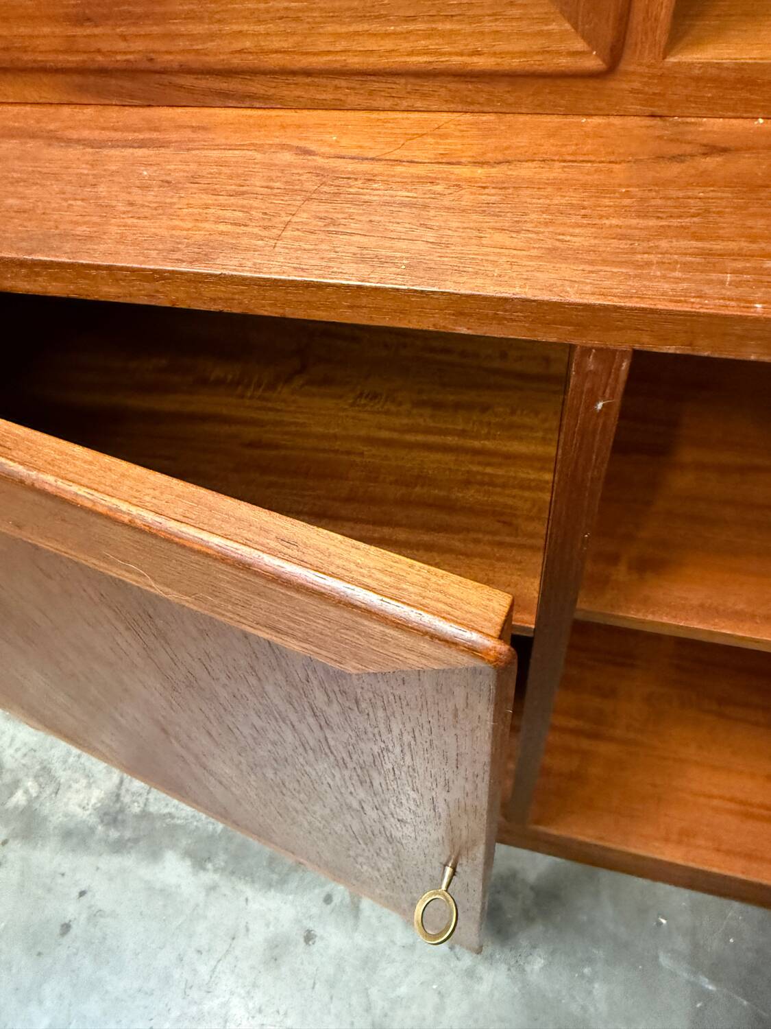 Scandinavian glass sideboard in teak