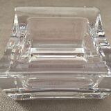 Gros cendrier en cristal massif moderniste design monogramme "sa" art
