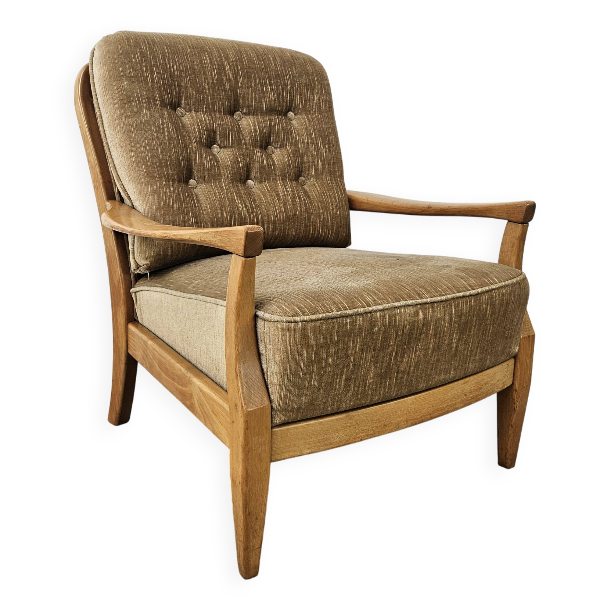 70s beech living room armchair