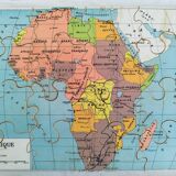 Set of 4 old puzzles with geographical themes