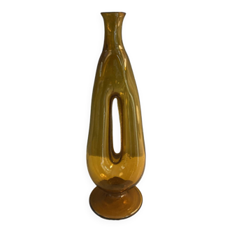 Vase brutaliste en verre des années 50