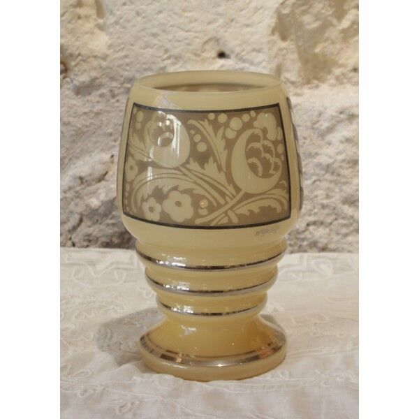 Vase en verre signé d'Argyl, vers 1930, art déco