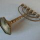 Old Jewish candlestick 7 branches menorah in brass and bronze 30 cm religion