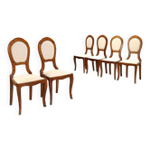 Antique walnut, rosewood and bronze chairs, Italy, 19th century.