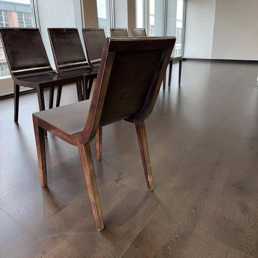 Set of 6 vintage curved wooden chairs