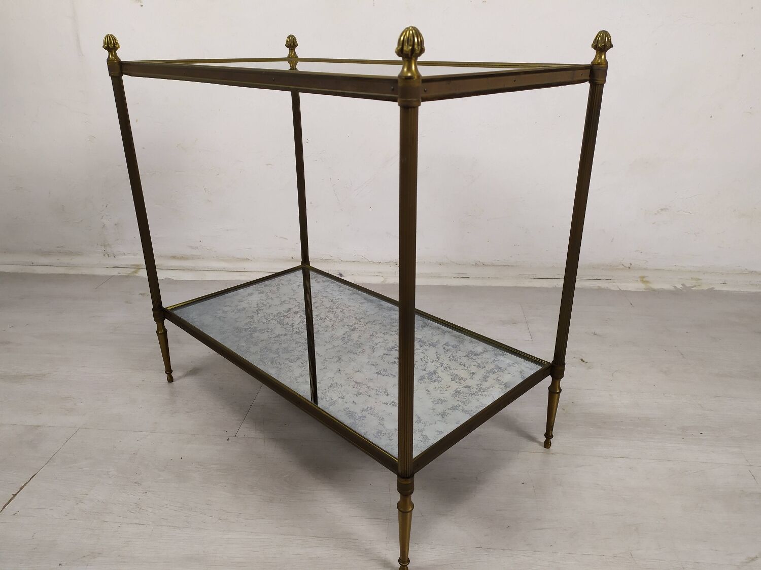 Louis XVI gilded brass console