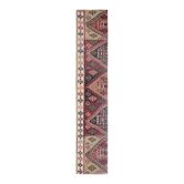 1970s Vintage Turkish Handmade Wool Cotton Colorful Kilim Rug 64x332