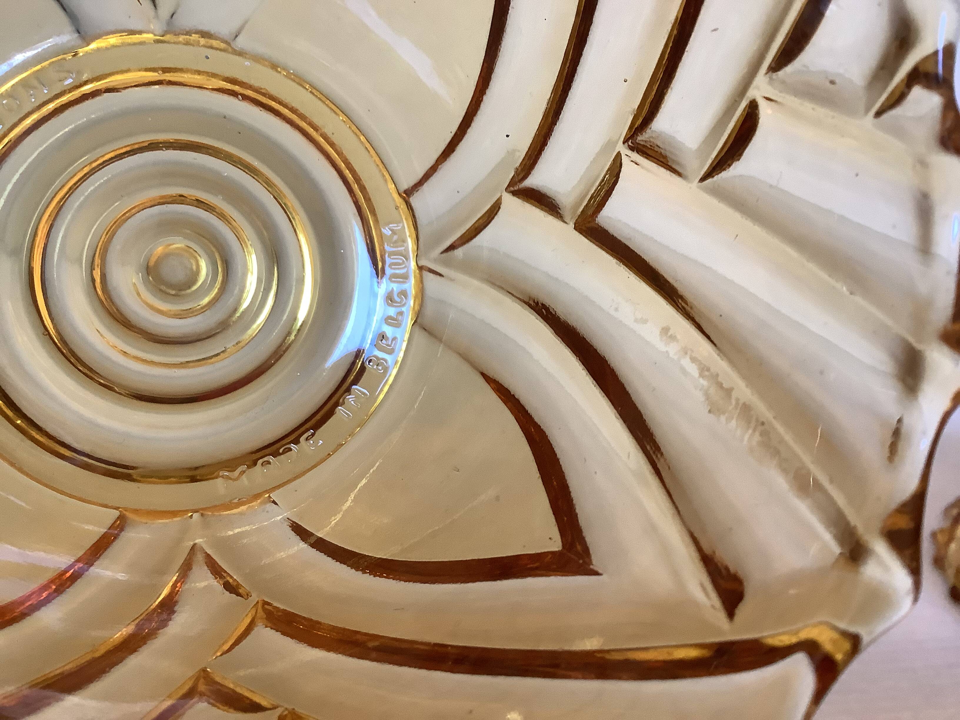 Two bowl cups pavilions Belgium Art Deco