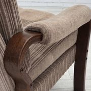 1970s, pair of Danish armchairs, brown furniture corduroy, beech wood.