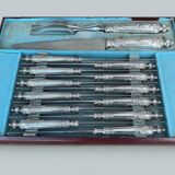 Ménagère 24 couteaux et couverts de service argent Minerve chérubin