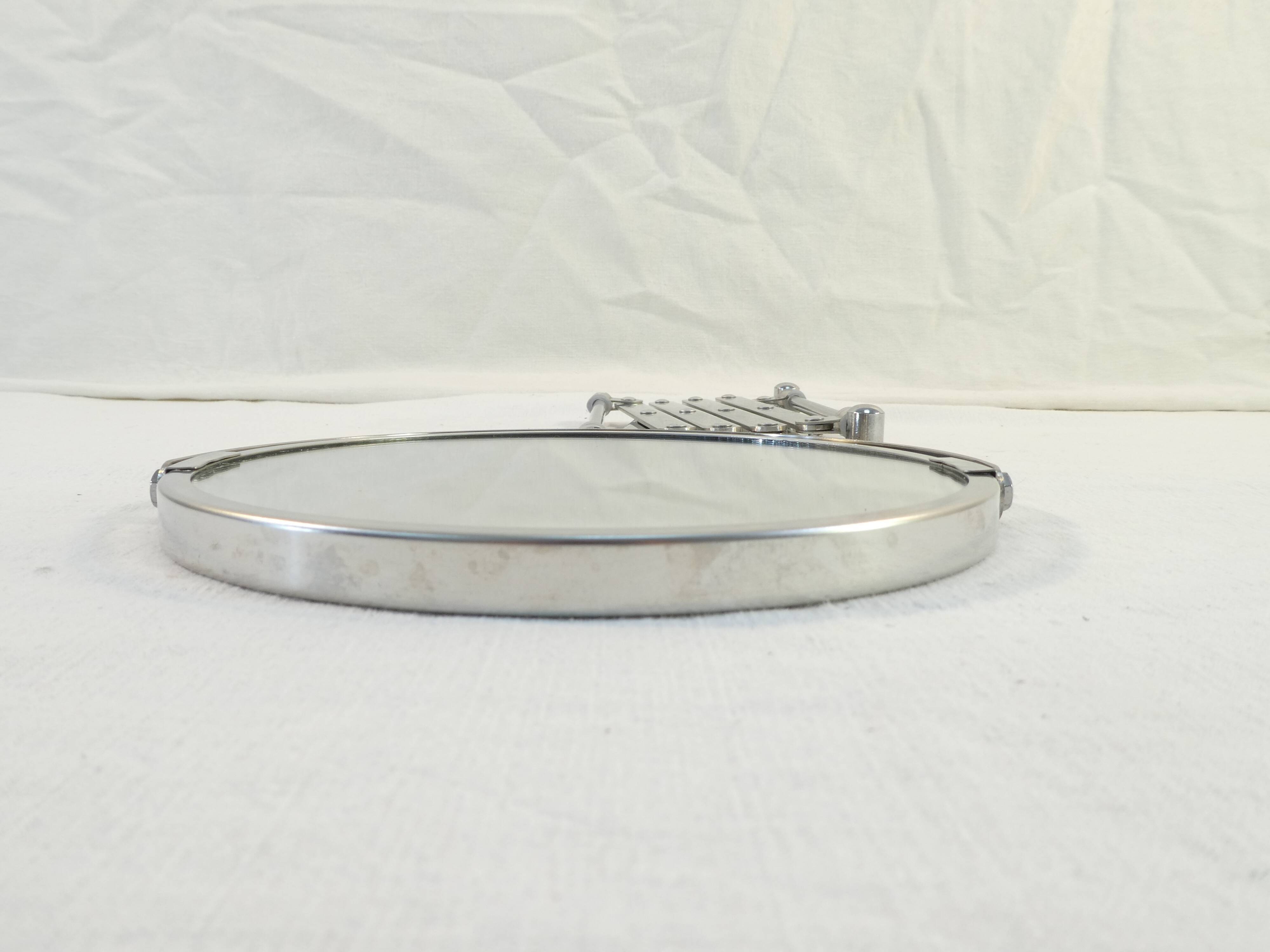 Vintage metal accordion wall mirror