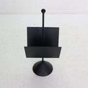 Porada Arredi Black Metal Minimalistic Magazinine Rack, 1980's, Italy