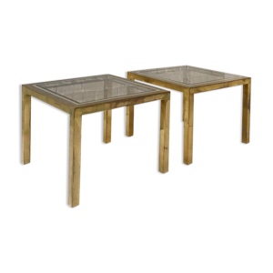 Tables d’appoint laiton & verre