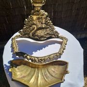 Bronze and brass umbrella stand decorated with a swan.
