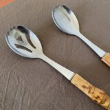 Salad servers with bamboo handles