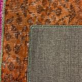 Distressed vintage turkish patchwork rug 219x150 cm wool medium