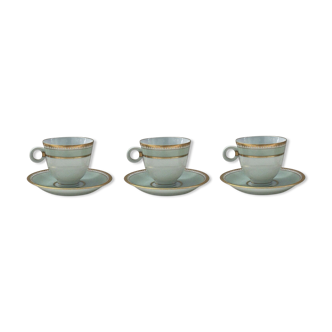 Tasses et sous tasses en porcelaine de Limoges A. Vignaud