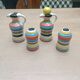 Vinegar and oil set, salt shaker and pepper shaker.