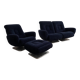 Sofa set + armchair + footrest Jean Prévost – 1970s