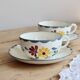 Antique breakfast cups faience Salins - Model Jacqueline