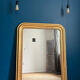 Old mirror Louis-Philippe beaded 128cm/95,cm gilded with gold leaf