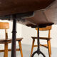 Ancienne table bistrot  Horgen Glarus en bois et fonte début XX eme
