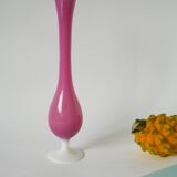 Candy pink opaline soliflore vase, 1950